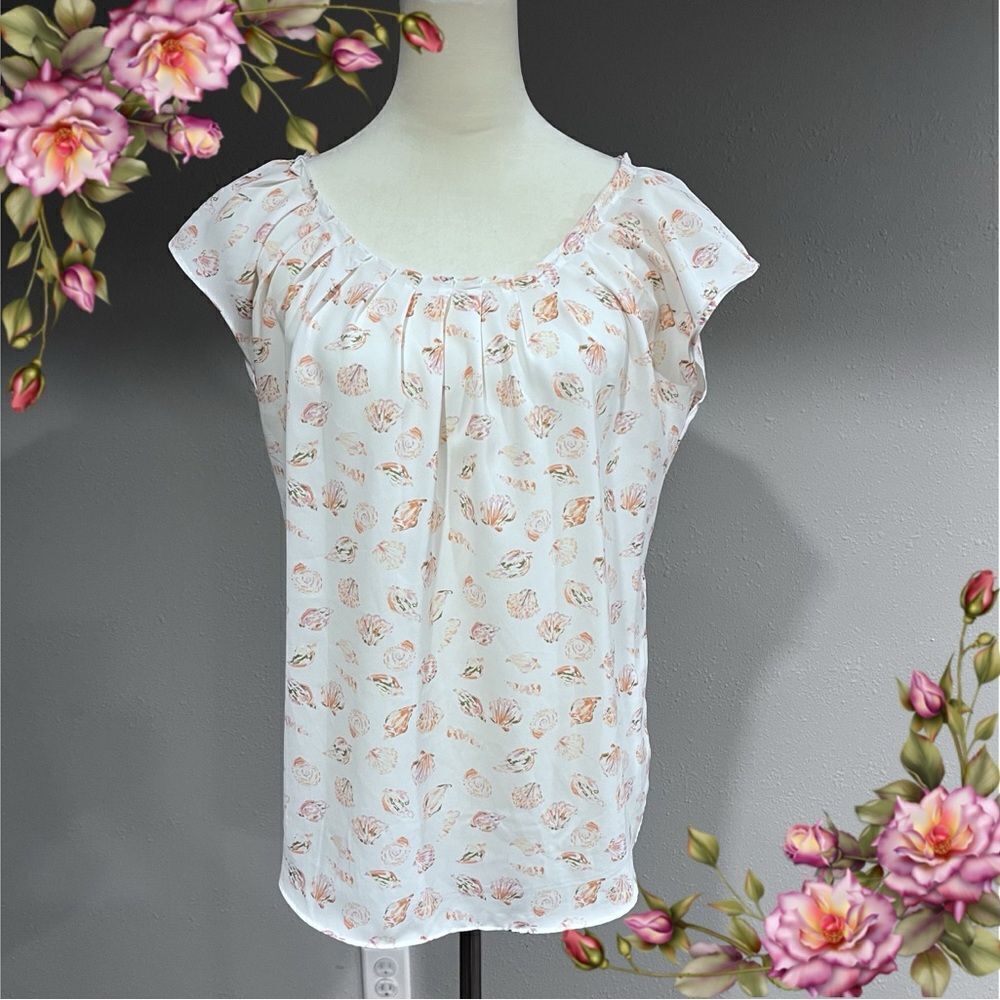 Shells print cap sleeve light cap sleeve blouse